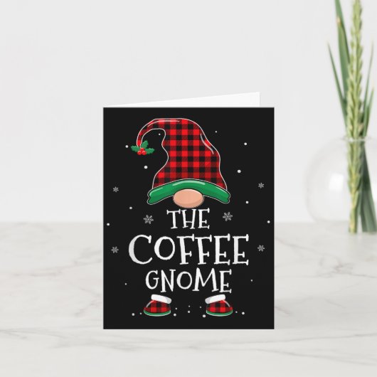 The Coffee Gnome Xmas Family Matching Plaid Christ Karte (Vorderseite)