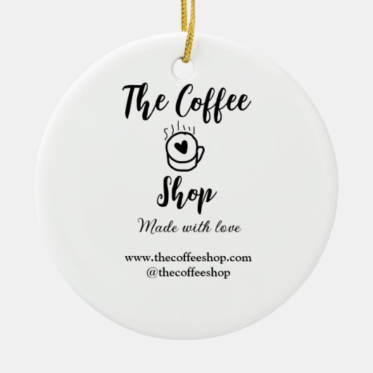 The coffee shop and website social media business keramik ornament (Vorne)