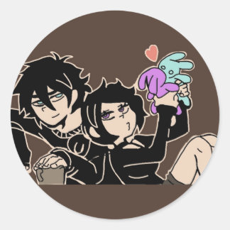 The coffin of andy and leyley  runder aufkleber