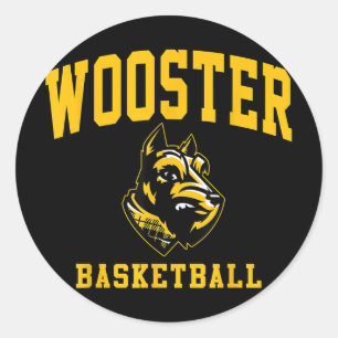 The College Of Wooster Basketball Bogen Vintage Mä Runder Aufkleber