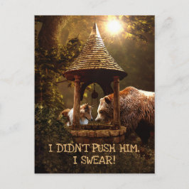 The Collie, the Boy and the Well - Funny Postkarte