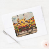 "The Colony Hotel, Delray Beach, Florida"-Aufklebe Quadratischer Aufkleber (Umschlag)