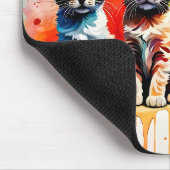 The Colorful Quartet: Paws and Paint! Mousepad (Ecke)