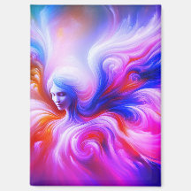 The Colorful Wispy Angel on Front of a 'Fridge  