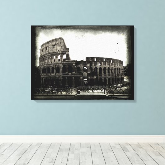 The Colosseum in Black and White Leinwanddruck (Insitu (Holzboden))