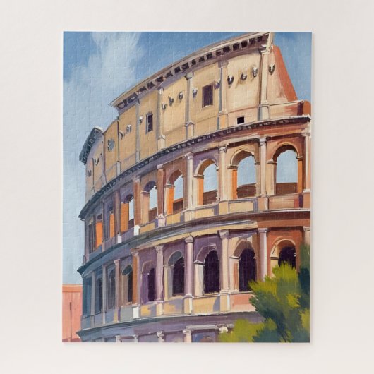 The Colosseum Rome Watercolor Travel  Puzzle (Vertikal)