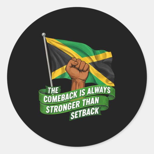 The Comeback Is Always Stronger Jamaica Strong Fla Runder Aufkleber (Vorderseite)