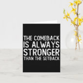 The Comeback Is Always Stronger - Motivational  Karte (Gelbe Blume)