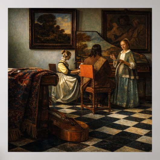 The Concert by Johannes Vermeer Poster (Vorne)