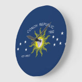 The Conch Republic Flag Große Wanduhr (Winkel)