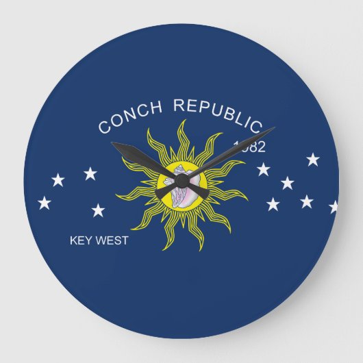 The Conch Republic Flag Große Wanduhr (Vorderseite)