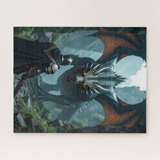 The Confrontation knight vs dragon Puzzle (Horizontal)