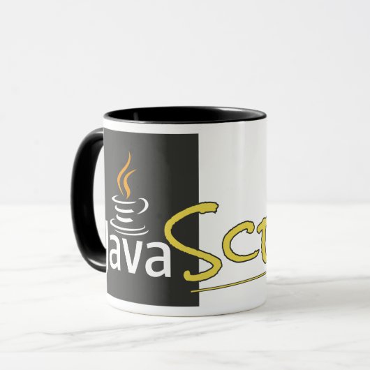 The Confusing JavaScript Mug - Black Tasse (Vorderseite Links)