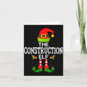 The Construction Elf Christmas Family Matching Paj Karte (Vorderseite)