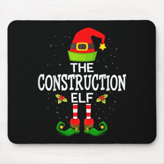 The Construction Elf Christmas Family Matching Paj Mousepad (Vorne)
