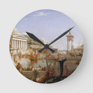 The Consummation of Empire by Thomas Cole (1836) Runde Wanduhr