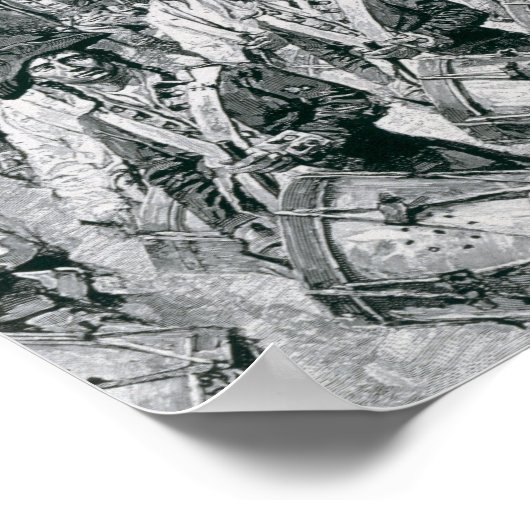 The Continental Army Marching Down the Old Poster (Ecke)