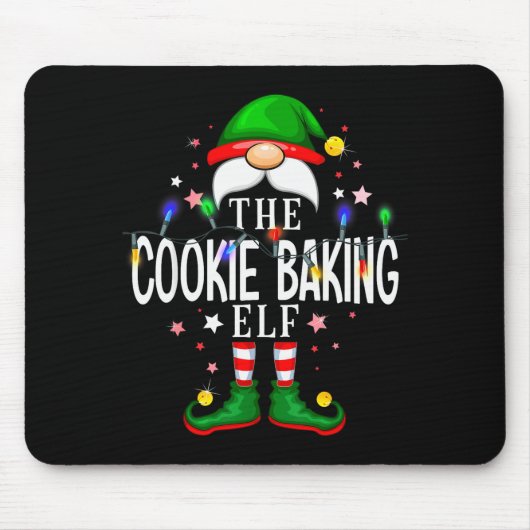 The Cookie Baking Elf Christmas Family Pajama Part Mousepad (Vorne)