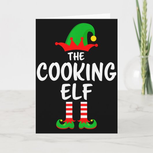 The Cooking Elf Matching Family Christmas Karte (Vorderseite)
