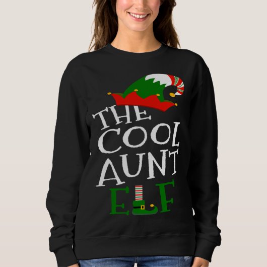 The Cool Aunt Elf Family Matching Group  Christmas Sweatshirt (Vorderseite)