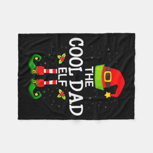 The Cool Dad Elf Christmas Family Matching Pajama  Fleecedecke (Vorderseite (Horizontal))