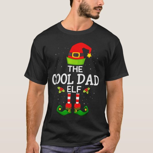 The Cool Dad Elf Christmas Family Matching Pajama  T-Shirt (Vorderseite)