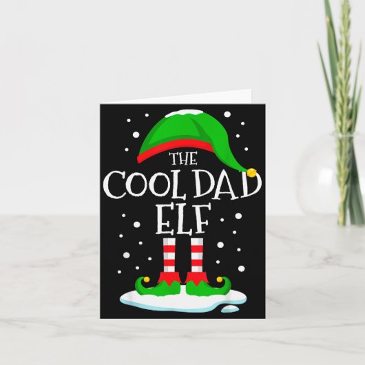 The Cool Dad Elf Christmas Family Matching Xmas Da Karte (Vorderseite)