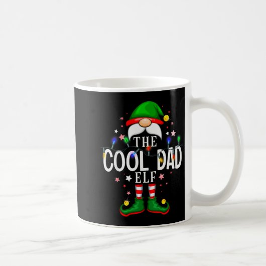 The Cool Dad Elf Christmas Family Pajama Party Kaffeetasse (Rechts)