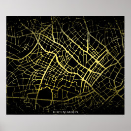 The Copenhagen Gold Style Art Karte Poster
