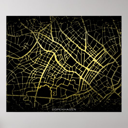 The Copenhagen Gold Style Art Karte Poster (Vorne)