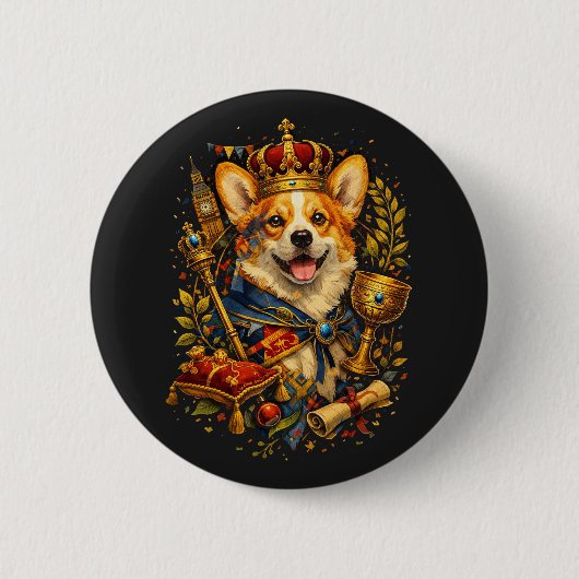 The Corgi King Button (Vorderseite)
