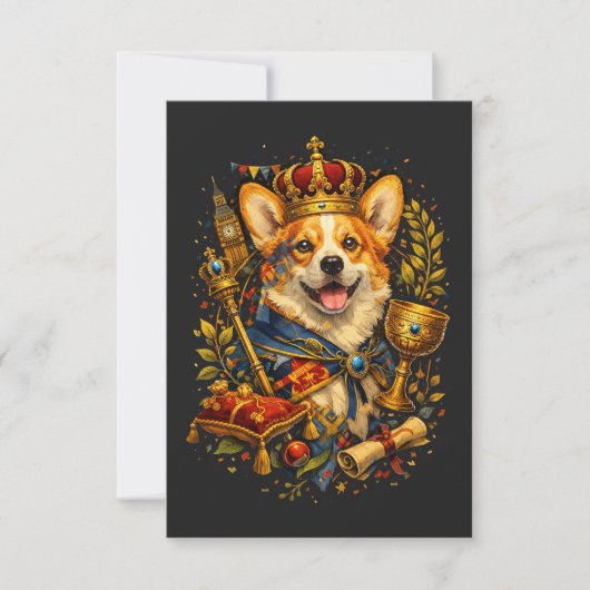 The Corgi King Dankeskarte (Vorderseite)