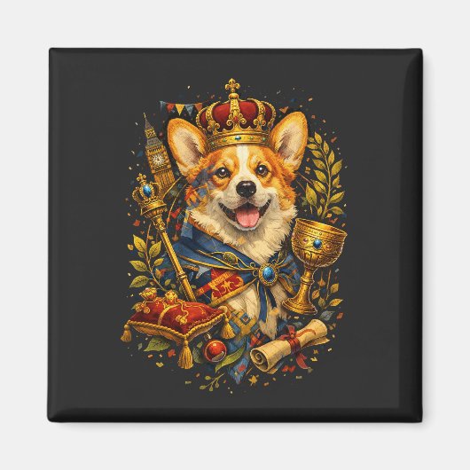 The Corgi King Magnet (Vorne)
