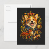 The Corgi King Postkarte (Vorne/Hinten)