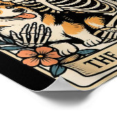 The Corgi Mom Tarot Card Skeleton Gothic Dog Poster (Ecke)