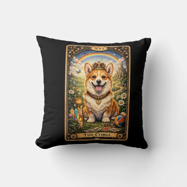The Corgi Tarot Card Kissen (Vorderseite)