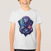 The Cosmic Geometric Lion Tri-Blend Shirt (Vorderseite)