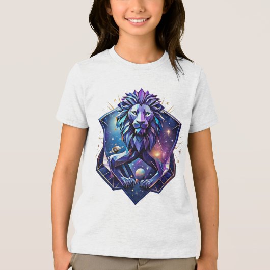 The Cosmic Geometric Lion Tri-Blend Shirt (Vorderseite)