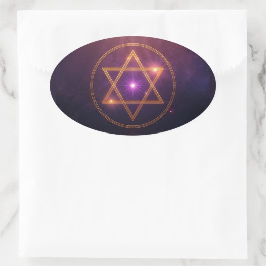 The Cosmic Star of Enlightened Balance Ovaler Aufkleber (Tasche)