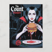 The Count Vampire With a Cheeseburger Postkarte (Vorderseite)