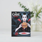 The Count Vampire With a Cheeseburger Postkarte (Stehend Vorderseite)