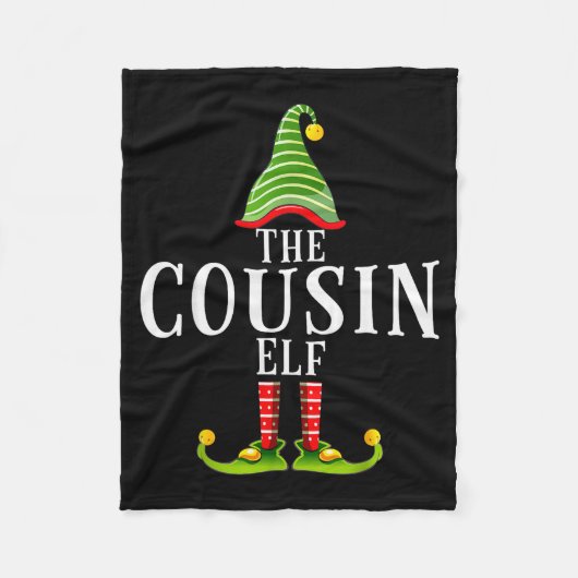 The Cousin Elf Funny Matching Pajama Xmas  Fleecedecke (Vorderseite)