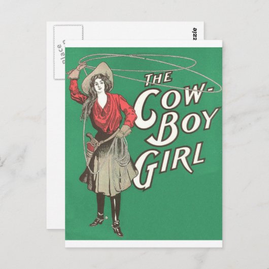 The Cow Boy Girl - Vintag Postkarte (Vorne/Hinten)