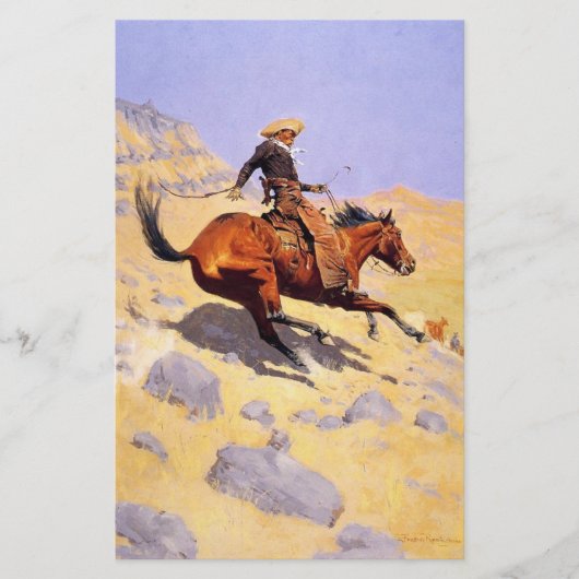 The Cowboy (von Frederic Remington) Briefpapier (Vorderseite)