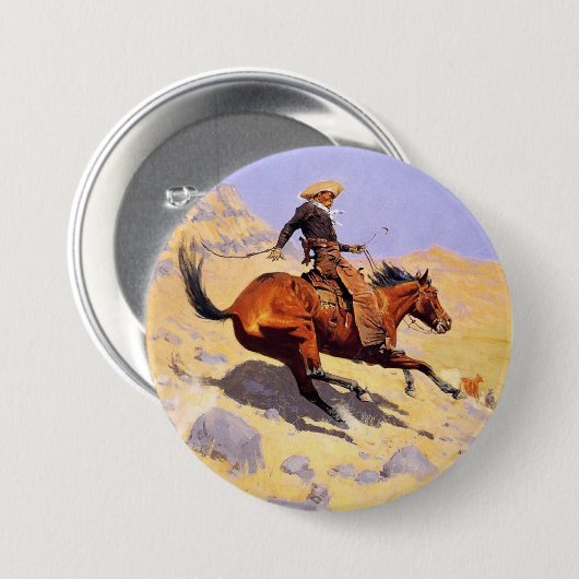 The Cowboy (von Frederic Remington) Button (Vorne & Hinten)