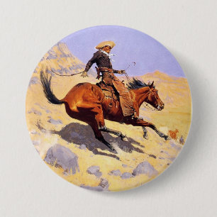The Cowboy (von Frederic Remington) Button