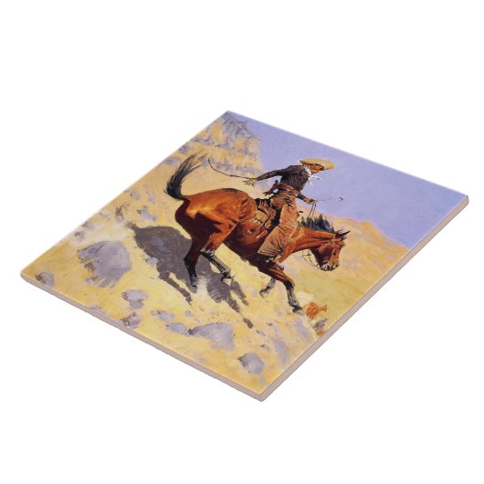 The Cowboy (von Frederic Remington) Fliese (Seite)