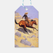 The Cowboy (von Frederic Remington) Geschenkanhänger (Vorderseite)