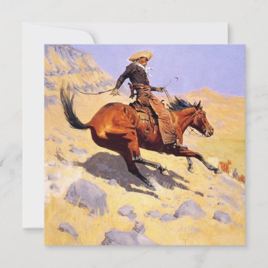 The Cowboy (von Frederic Remington) Karte (Vorderseite)