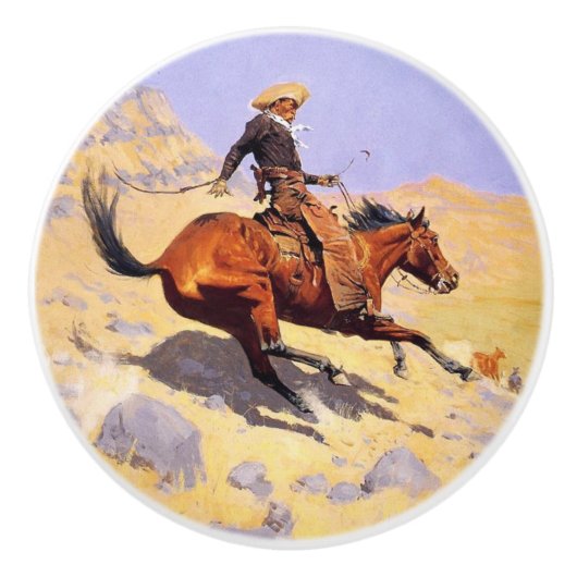 The Cowboy (von Frederic Remington) Keramikknauf (Vorderseite)